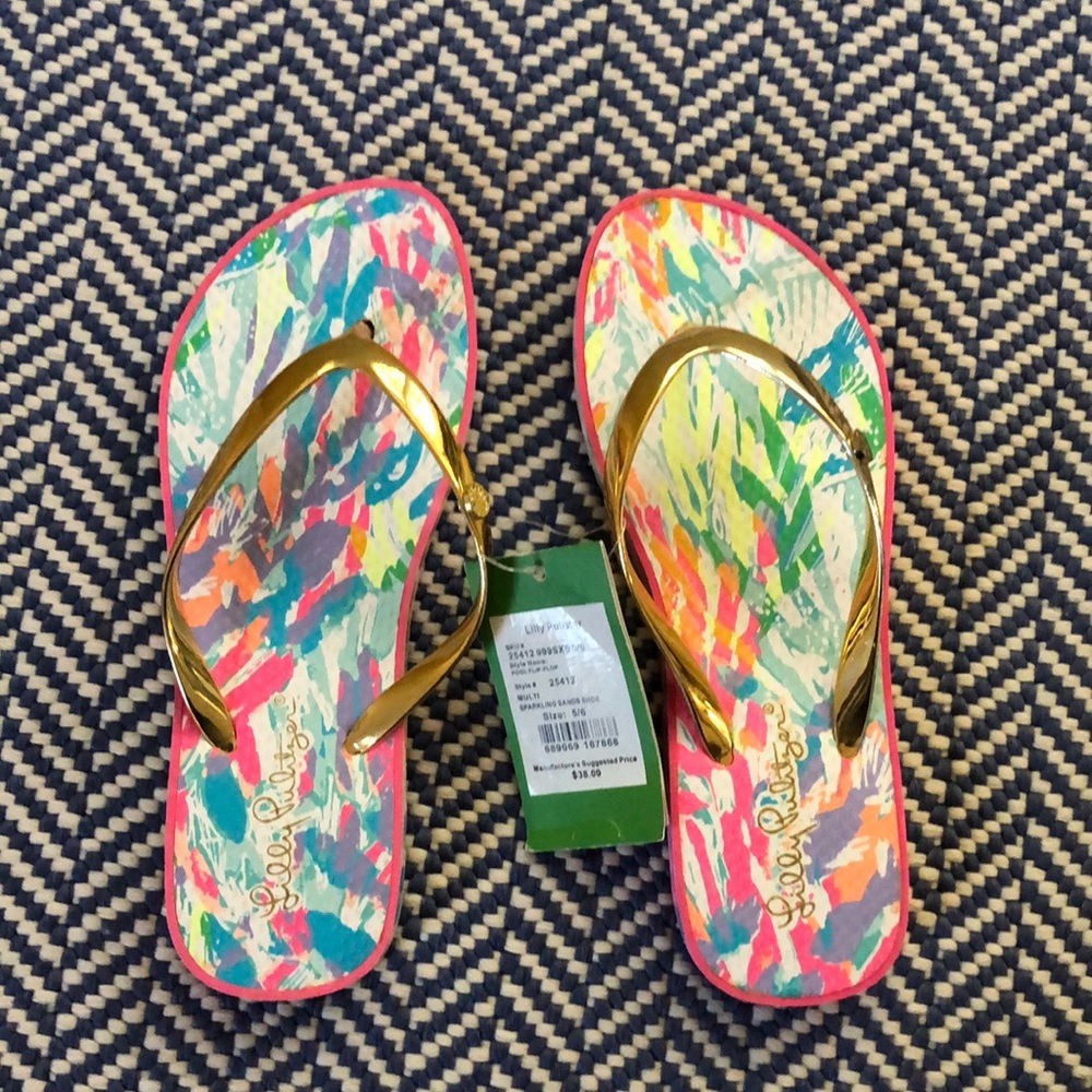 NWT Lilly Pulitzer Flip Flops Size 5/6